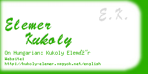 elemer kukoly business card